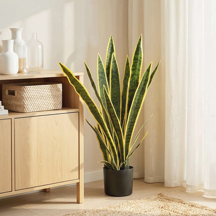 Artificial Snake Plant, 77 cm Tall, Potted for Living Room