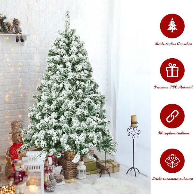 Artificial Snow-Covered Christmas Tree, 180 cm, PVC Needles
