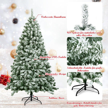 Artificial Snow-Covered Christmas Tree, 180 cm, PVC Needles