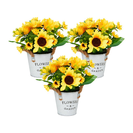 Artificial Sunflowers Set of 3 – Decorative Pots