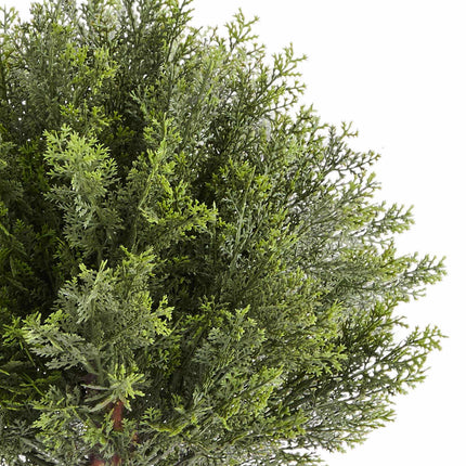 Artificial Topiary Cypress Trees, Set of 2, 16-Inch, Ground Spikes