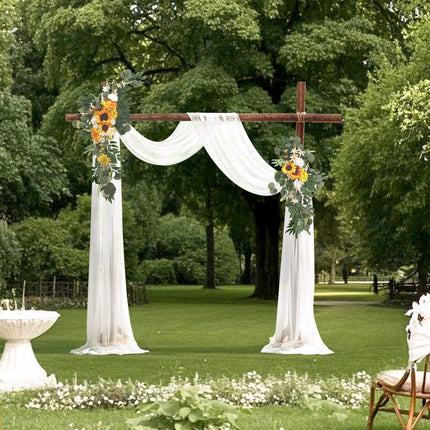 Artificial Wedding Arch Flowers With 21 Ft Drape, 3-Piece