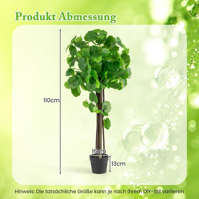 Artificial crabapple tree in a pot with real wooden trunk and adjustable branches. Artificial plant
