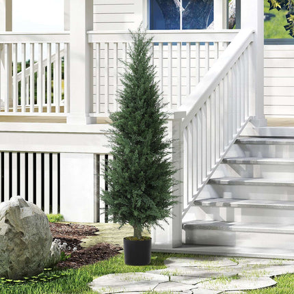 Artificial cypress plant, 638 plastic leaves, with pot, UV-resistant, green