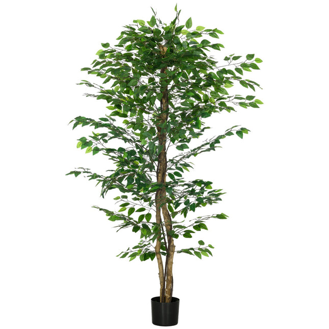 Artificial ficus tree with planting, 180 cm high potted plant
