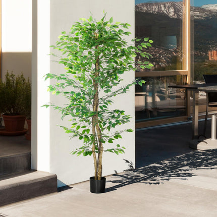 Artificial ficus tree with planting, 180 cm high potted plant