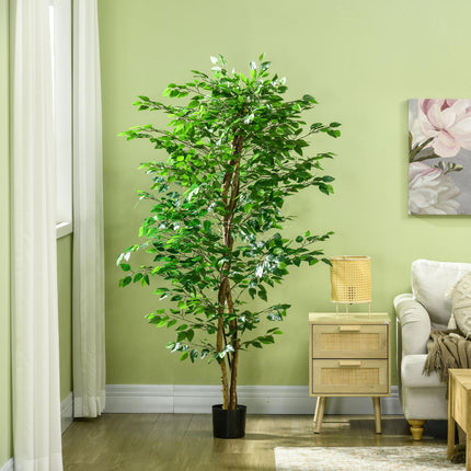 Artificial ficus tree with planting, 180 cm high potted plant