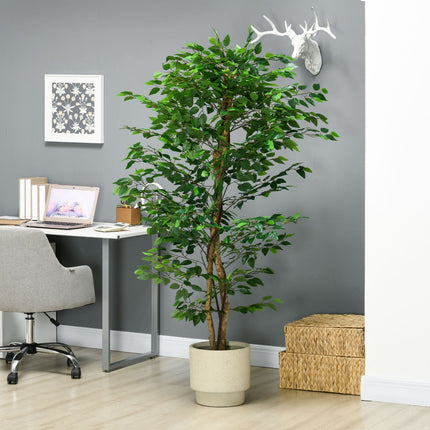 Artificial ficus tree with planting, 180 cm high potted plant