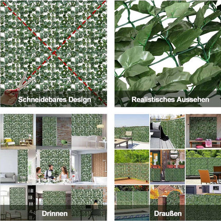 Artificial ivy garden privacy screen balcony privacy screen leaf look wind protection 150 x 240 cm green