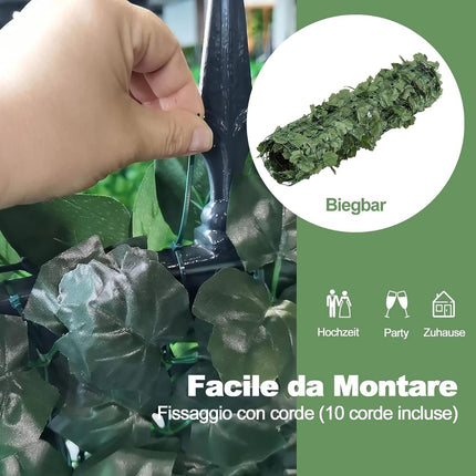 Artificial ivy garden privacy screen balcony privacy screen leaf look wind protection 150 x 240 cm green