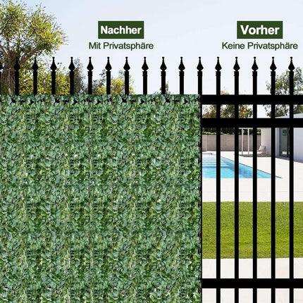 Artificial ivy garden privacy screen balcony privacy screen leaf look wind protection 150 x 240 cm green