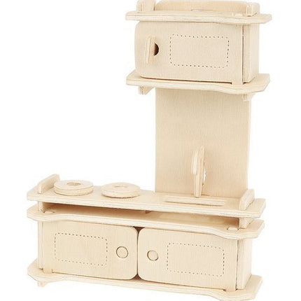 A set of wooden furniture for dolls 34 pcs.