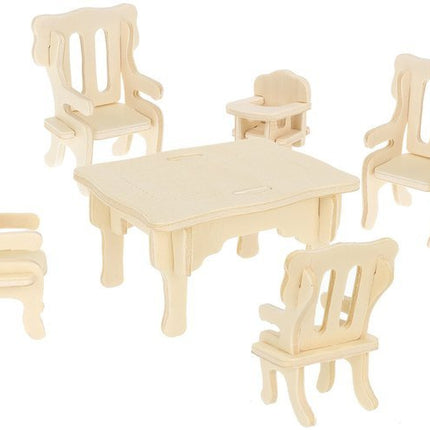 A set of wooden furniture for dolls 34 pcs.