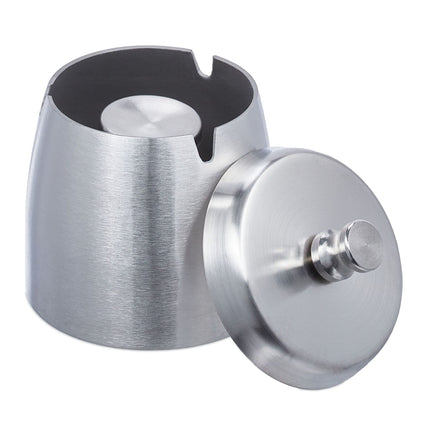 Ashtray with lid for outdoor use