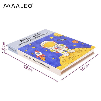 Astronaut Watercolour Colouring Book with 12 Paints, Water Brush, 24 Sheets