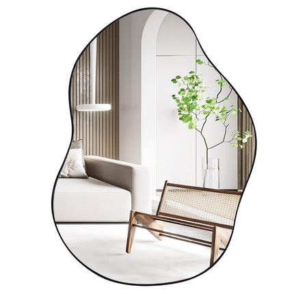 Asymmetrical Wall Mirror, 78x56.5 cm, Black, HD Reflection