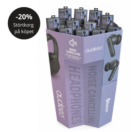 Audeeo Orbiter II TWS Earbuds, 50 Pcs in Display Bin, IPX4, Black
