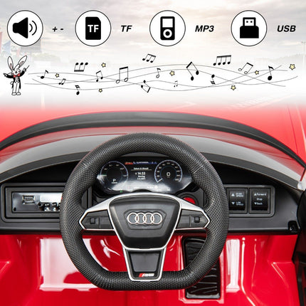 Audi RS children's electric car with 2.4 G remote control with music and headlights red