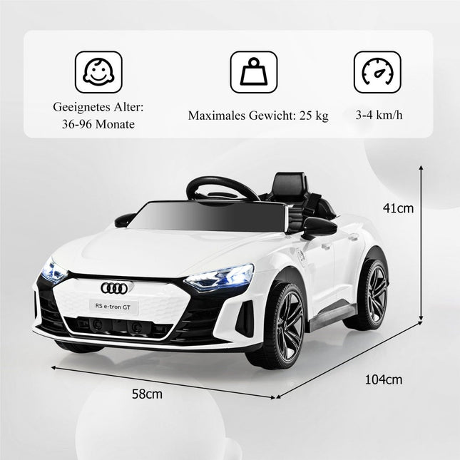 Audi RS children's electric car with 2.4 G remote control with music and headlights white