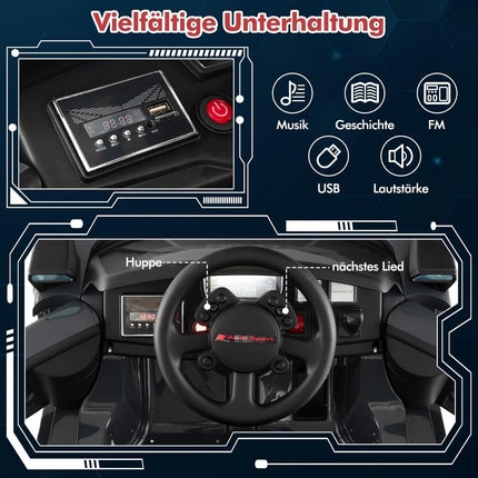 Audi electric car for children 12V electric children's car with remote control & LED lights & 4 suspensions gray