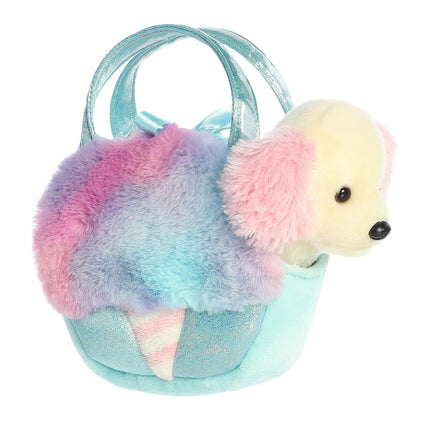 Aurora Fancy Pals Plush Dog In A Cotton Candy Bag, 20 Cm