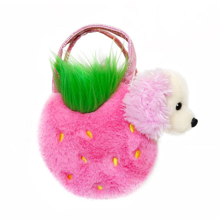 Aurora Fancy Pals Soft Toy - Strawberry Poodle In A Bag, 20 Cm