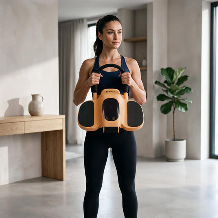Automatic 2-in-1 Ab Roller with Forearm Support, Touchscreen, Knee Mat, USB-C