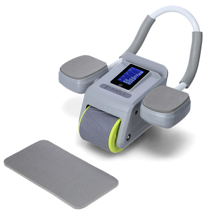 Automatic Abdominal Exercise Wheel, LCD Display, Gray