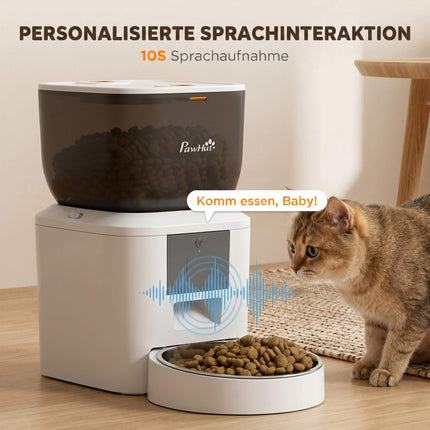 Automatic Cat Feeder, 4L, WiFi App Control, Voice