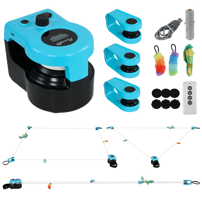 Automatic Cat Toy, Remote Control, Adjustable Speed, Black