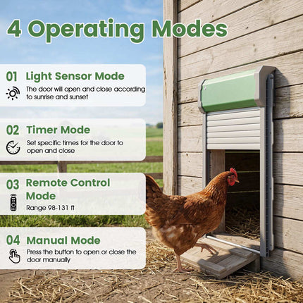 Automatic Chicken Coop Door with Remote & Solar Power
