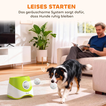Automatic Dog Ball Launcher – 3 Distances, 3 Balls, Green