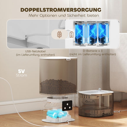 Automatic Pet Feeder & 2.5L Water Dispenser for Cats/Dogs