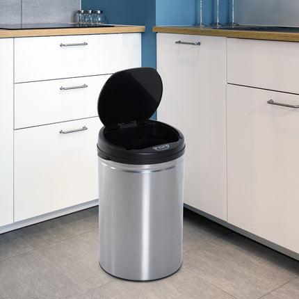 Automatic 30L sensor dustbin - stainless steel, round