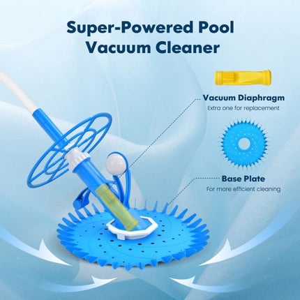 Automatic Suction Pool Cleaner, 36-Fin TPU Disc, 10m Hose