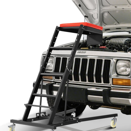 Automotive Topside Creeper, 42.5-64.8 In, 400 Lb