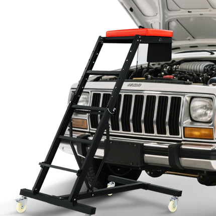 Automotive Topside Creeper, 49.6–75.6 In, 400 lb