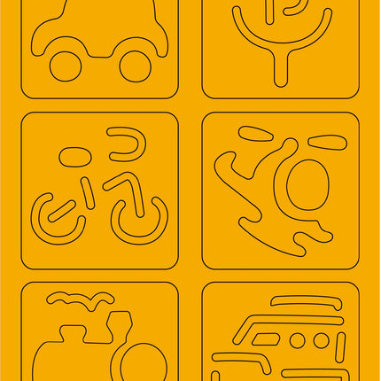 Avenir Scratch Set With Stencil: Transportation