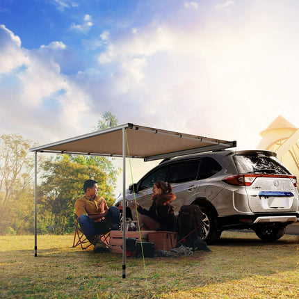 Retractable 1.6x2.5m Khaki Awning, water repellent roof