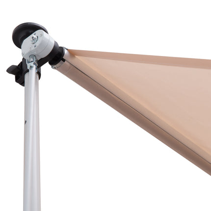 Adjustable folding arm awning in aluminium, 300 x 150 cm, Beige