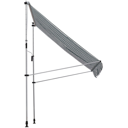 Adjustable Green & White Aluminum Balcony Awning 200x150 cm