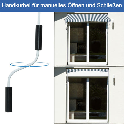 Adjustable folding awning, aluminum sun protection, 300x150 cm