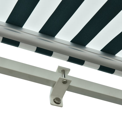 Balcony folding awning - 3x2.5M, Sun protection, Green/White
