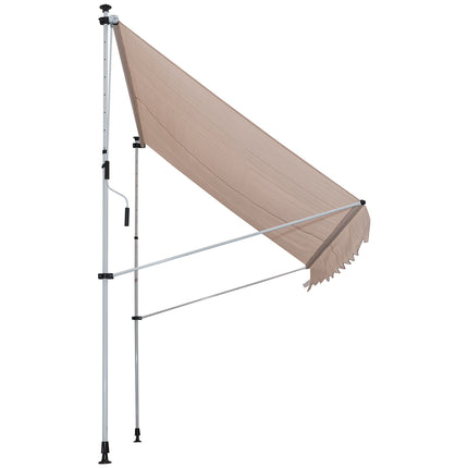 Height-adjustable folding arm awning, 200x150cm, cream