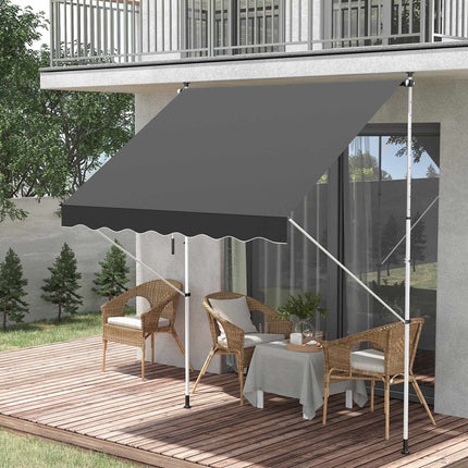 Folding arm awning, Height adjustable, Grey, 200x150 cm
