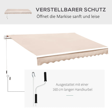 Cream white folding arm awning - Sun protection, 2.95x2.5M