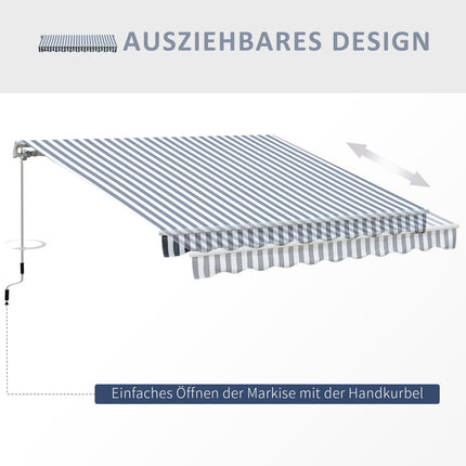 Balcony folding awning, Grey/White, 2.95 x 2.45 M