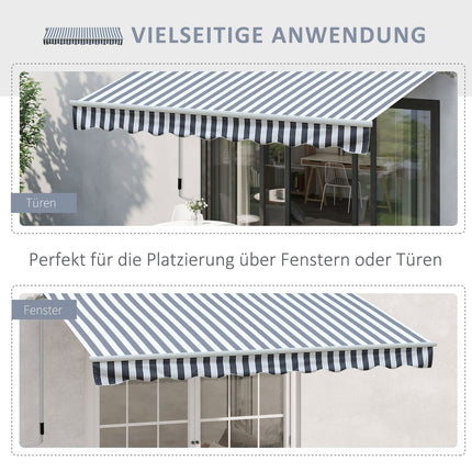 Balcony folding awning, Grey/White, 2.95 x 2.45 M