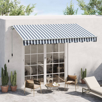 Balcony folding awning, Grey/White, 2.95 x 2.45 M