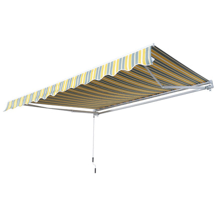 Balcony Folding awning, Hand crank, 3x2.5m, Yellow/Grey